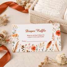 Ducha de bebé sorteo de pañales florales de otoño