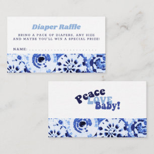 Tarjeta De Recepción Ducha de bebé Sorteo de pañales Tie Dye Azul Shibo