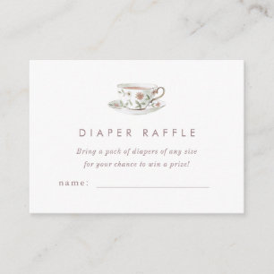 Tarjeta De Recepción Ducha de Bebé Tea Party Sorteo de Pañales