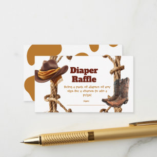 Tarjeta De Recepción Ducha de bebé vaquero pequeño: rifa de pañales