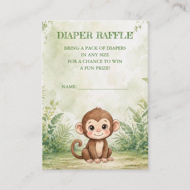 Tarjeta De Recepción Ducha de Bebé Wild One Sorteo de Pañales (Anverso)