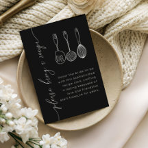 Ducha de Boda con Receta Moderna en Blanco y Negro
