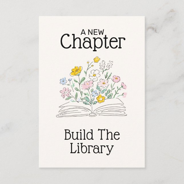 Tarjeta De Recepción Ducha de Boda Floral Caprichosa Un Nuevo Capítulo  (Anverso)