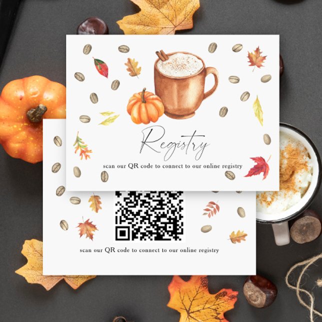 Tarjeta De Recepción Ducha de calabaza de café ducha de novia Código QR (Subido por el creador)