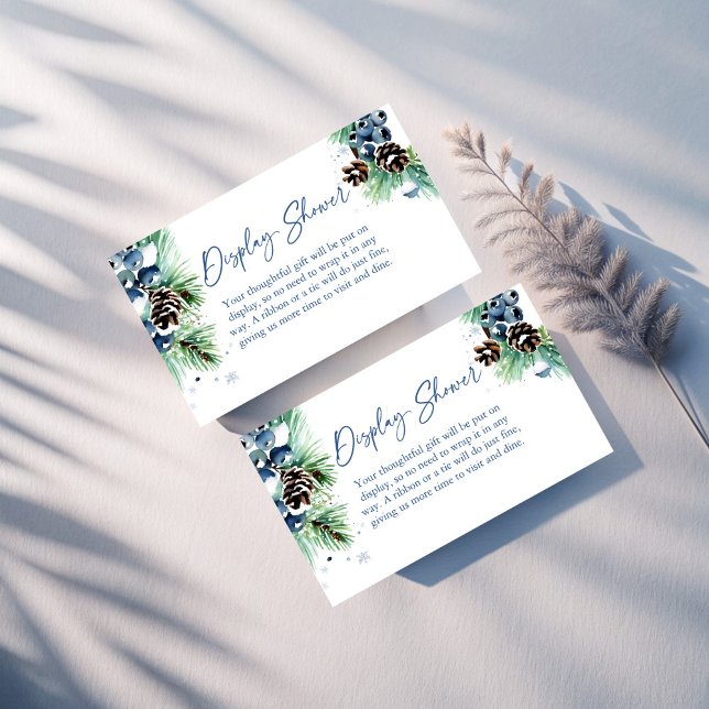 Tarjeta De Recepción Ducha de ducha de novia en invierno (Winter bridal shower snow in love display shower enclosure cards snowy pines bridal shower cards)