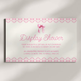 Tarjeta De Recepción Ducha de ducha de novia rosa Coquette Bow