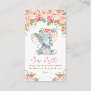 Tarjeta De Recepción Ducha de elefante para bebé, lazo, rifa, diadema,