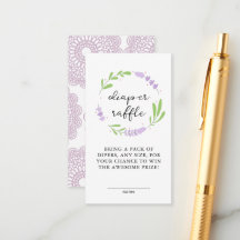 Ducha de encaje lavanda lila, Rifa de pañales
