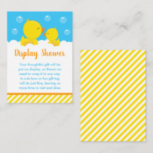 Tarjeta De Recepción Ducha de exhibición de amarillo y azul Pato de gom
