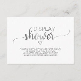 Tarjeta De Recepción Ducha de exhibición de caligrafía de plata simple