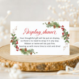 Tarjeta De Recepción Ducha de exhibición de follaje navideño
