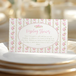 Tarjeta De Recepción Ducha de exhibición de rosa rosa elegante vintage