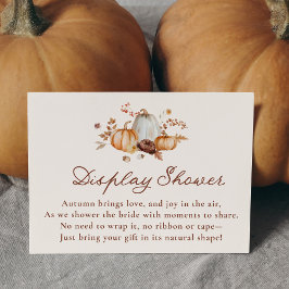 Tarjeta De Recepción Ducha de exhibición floral de calabaza de otoño rú