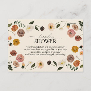 Tarjeta De Recepción Ducha de exhibición floral elegante de otoño