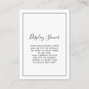 Tarjeta De Recepción Ducha de exhibición minimalista