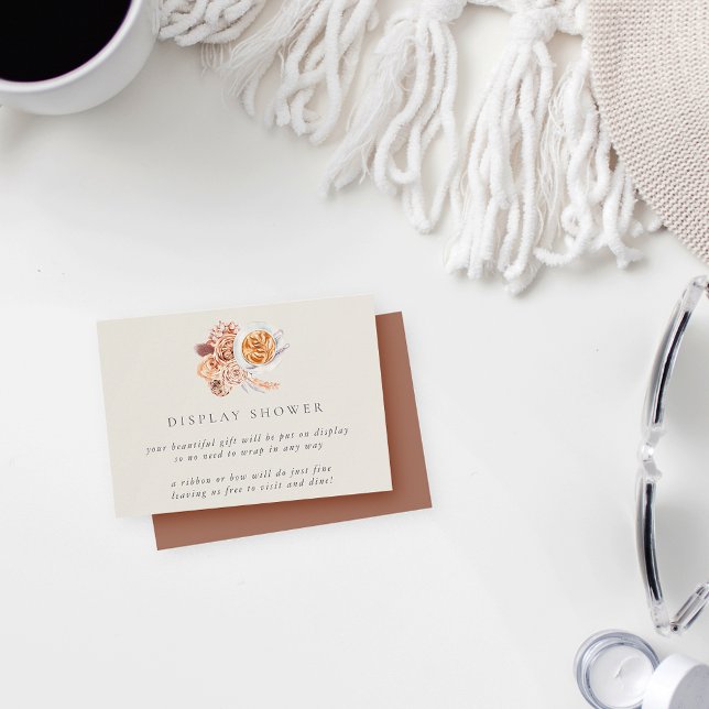 Tarjeta De Recepción Ducha de exposición Boho Floral Coffee Bridal Show (Subido por el creador)