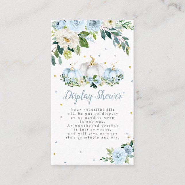 Tarjeta De Recepción Ducha de exposición de calabaza Baby Shower Boy (Anverso)