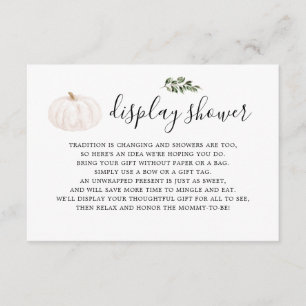 Tarjeta De Recepción Ducha de exposición de calabazas de otoño de verdo