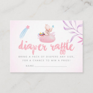 Tarjeta De Recepción Ducha de Niña Bebé Unicornio Rinoceronte Lindo Rif