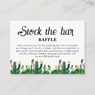 Tarjeta De Recepción Ducha de Novia Cacti Abastece el Bar