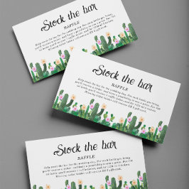 Tarjeta De Recepción Ducha de Novia Cacti Stock la barra