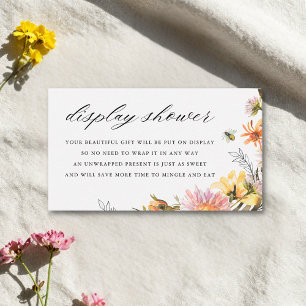 Tarjeta De Recepción Ducha de novia con exhibición de flores silvestres
