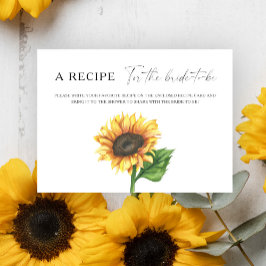 Tarjeta De Recepción Ducha de novia con girasol Receta para que la novi