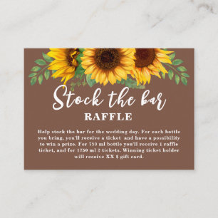 Tarjeta De Recepción Ducha de Novia con Girasoles Rústicos Abastece el