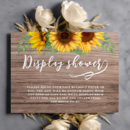 Tarjeta De Recepción Ducha de novia con pantalla de girasol rústico