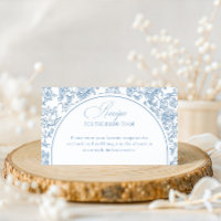 Ducha de Novia con Receta de Toile Floral Azul Pol