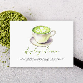 Tarjeta De Recepción ducha de novia con taza de matcha