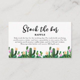 Tarjeta De Recepción Ducha de Novia de Cactus para Abastecer el Bar