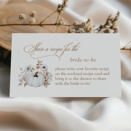 Tarjeta De Recepción Ducha de novia de calabaza blanca Comparte receta