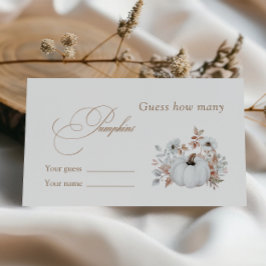 Tarjeta De Recepción Ducha de novia de calabaza blanca Cuántas Calabaza