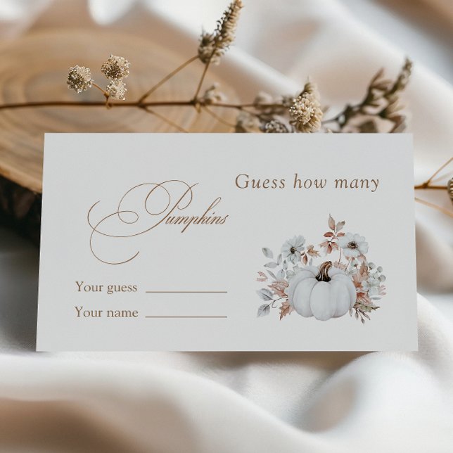 Tarjeta De Recepción Ducha de novia de calabaza blanca Cuántas Calabaza (Subido por el creador)