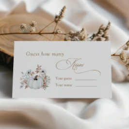 Tarjeta De Recepción Ducha de novia de calabaza blanca Cuántos besos