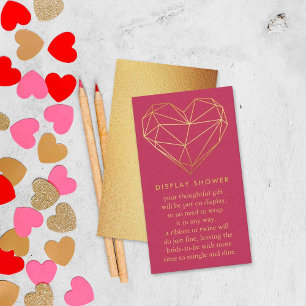 Tarjeta De Recepción Ducha de Novia de Corazón Geométrico para San Vale