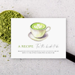 Tarjeta De Recepción Ducha de novia de matcha. Receta para la futura no