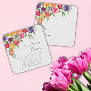 Tarjeta De Recepción Ducha de Novia de Tulipanes Brillantes y Verdor