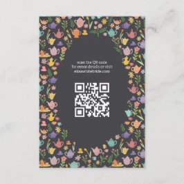 Tarjeta De Recepción Ducha de Novia del Tea Party Código QR PERSONALIZA