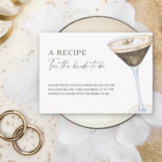 Tarjeta De Recepción Ducha de novia en café Receta para que la novia se
