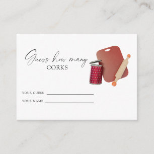 Tarjeta De Recepción Ducha de novia en la cocina - adivina cuantos corc