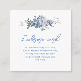 Tarjeta De Recepción Ducha de Novia Floral Algo Azul