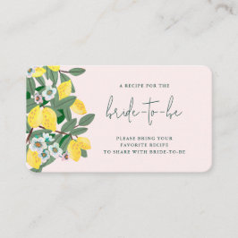 Tarjeta De Recepción Ducha de Novia Italiana de Limón Comparte una Rece
