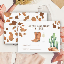 Tarjeta De Recepción Ducha de novia occidental - juego de cuántos besos