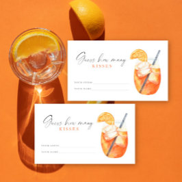 Tarjeta De Recepción Ducha de novia Spritz Adivina cuántos besos