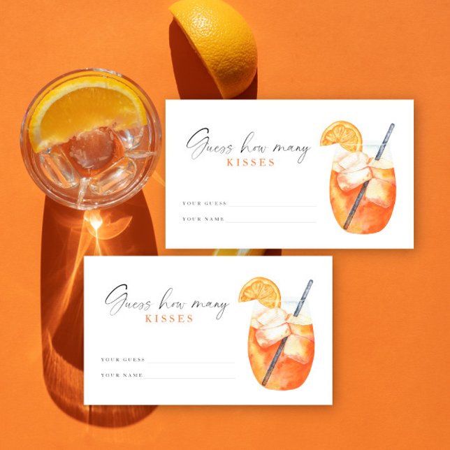 Tarjeta De Recepción Ducha de novia Spritz Adivina cuántos besos (Subido por el creador)