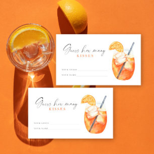 Tarjeta De Recepción Ducha de novia Spritz Adivinen cuántos besos