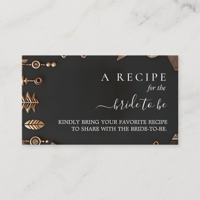 Tarjeta De Recepción Ducha de novia tradicional africana marrón nigeria (Anverso)