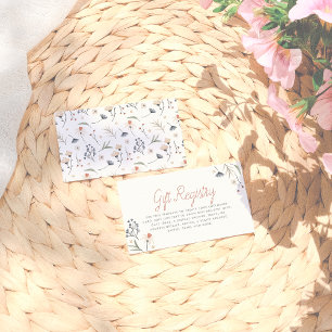 Tarjeta De Recepción Ducha de novias Boho Minimalista Wildflowers
